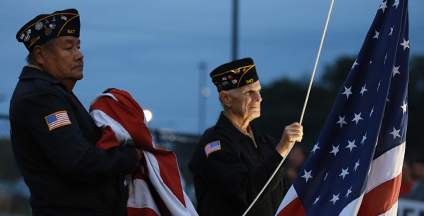 Veterans Raising Flag